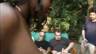 Plump ebony mother i'd like to fuck with biggest garage gets screwed by studs