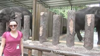 U cum on Hope Howell's glasses on vacation in Malaysia