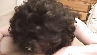 Overweight aged wench sucks jock like a pro