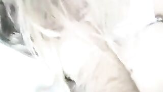 golden-haired whore screws with old fart