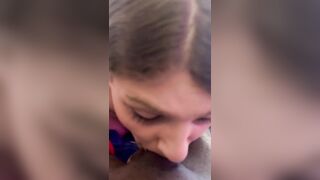 Trans angel sucks str8 BBC! This Guy cums in my throat and I gulp!