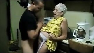 Old Granny gets banged by a youthful dude