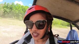 ATV buggy voyage for this lustful amateur pair making a homemade sex movie after