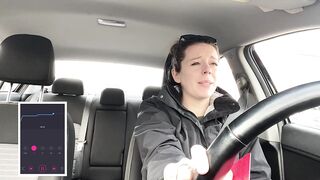 Going throughout the drive thru with my lush in! Trying hard not to cum!