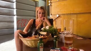 PUBLIC RISKY SEX SHOWING TWAT IN THE EDUCATE AND LASTLY CREAMPIE IN TINY CUNT