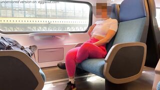 AVID bitch teen gets indecent on the teach and gives me a blow job among the passengers - SUB ITA&ENG