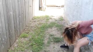 Fingering and Peeing Panties in The Backyard