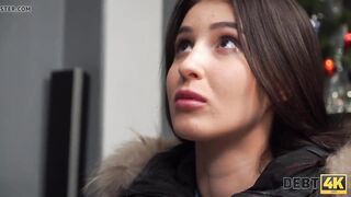 DEBT4k. Teen debt collector is fortunate to screw the hot