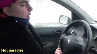 36 female sneezes in the snow whose several during the time that driving a car
