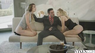 VIXEN.com Rich Boss Gets Three-Some with 2 Blondes