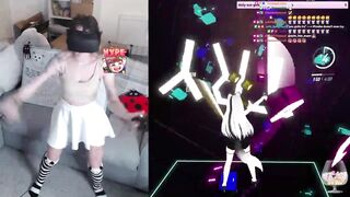 GAMER BEAUTY GETTING DRILLED BY A MARVELOUS BEAT SABER MAP