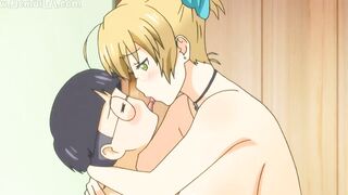 Toon hottie with large, bouncy titties is getting drilled in her couch and groaning whilst cumming