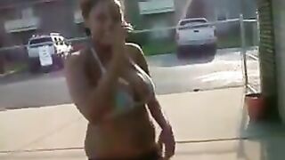 My Pregnant cousin couldn't make it from the pool shitter