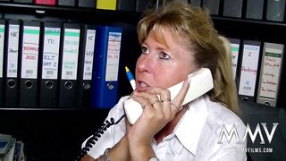 Petra rubs herself previous to sucking a large rod