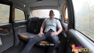 Female Fake Taxi Her large natural titties fall out in front of her passenger leading to sex (Sofia Lee)
