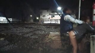 Public Sex Outdoors On The Street Caught By The Police And Several Onlookers From Buses And Trains