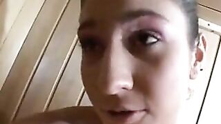 pretty hispanic mother i'd like to fuck sucks dick in sauna