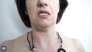 Aged Sophie Pasteur is banged up the booty by the landlord