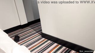 Step mommy caught me spying on her in a shared hotel room.