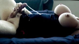 Compilation of me covering my large hawt bazookas with my cumloads