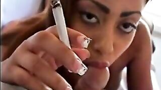 Black Gal smokin' fetish oral-job