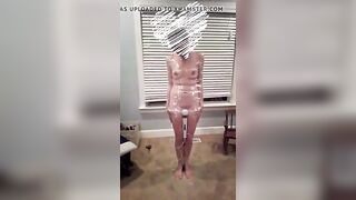 Wife wrapped in plastic enjoys magic wand