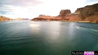 Summer vacation fuckfest with casual throating in advance of the swim