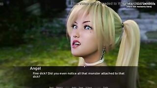 Giant demon with a monster dong screws 2 small gal teens