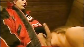 Rita Faltoyano skiing and getting drilled in the booty