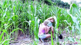 Cute Cutie tricked Slender Classmate to Lesbo Public Sex on way home