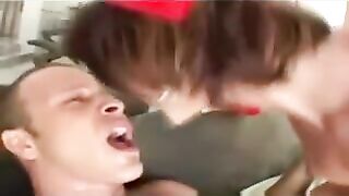 Cum sharing between Dudes and Honeys three