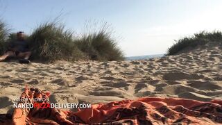 Masturbating a stranger on the beach