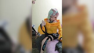 Putting on the kigurumi and giving myself fun iono pokemon