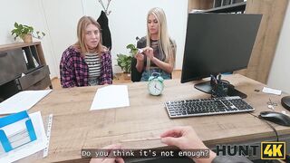 HUNT4K. Hawt and lewd lesbo Zlata Shine decided to screw to get a job in front of her GF