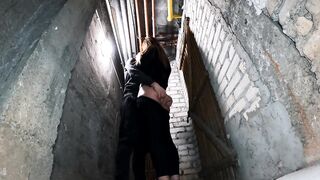 eighteen Year Old Girlfriend Afraid To Bang In The Entrance And Was Drilled In The Basement Of The Abode