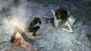 Goblins Take Turns Banging a Lewd Elf in the Forest