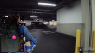 Remote vibe teasing walk! Cunt juice gushing, creampie orgasm