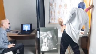 Cuckold takes wife to get an ultrasound at a clandestine gynecologist!