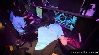 GenderXFilms - E-Games Rivals Get Hard In Public - Knob-on-Keyboard Distraction Turns Wild!