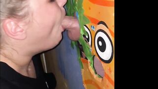 Gloryhole joy down at the local sex shop