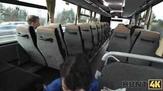 HUNT4K. This babe's using her beautiful large boobs for cash