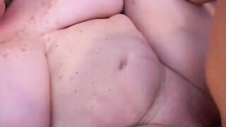 Gorgeous older big beautiful woman Deedra enjoys cum all over her large love melons