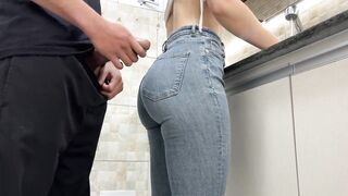 Cumming in my Maid's Jeans during the time that this babe Washes Dishes in the Kitchen (FREE USE)