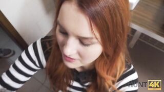 HUNT4K. Delicate throat and constricted cunt are screwed for cash