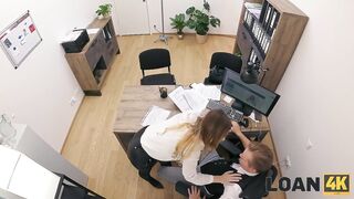 LOAN4K. Czech angel with giant tits is sucking clerk’s large jock in his office