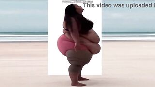 GIANT Breasty Ebony USBBW Woman is likewise chubby to touch her toes (Solo, AI-Generated, VB12a)