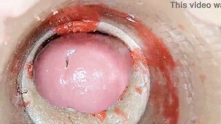 Camera Inside Unfathomable Vagina Captures Large dose Spunk flow of Jizz ASMR