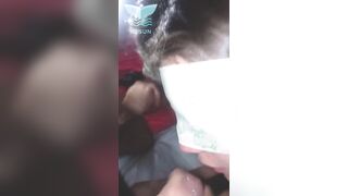 eating my lover's goo - in front of a mirror nice-looking and golden-haired