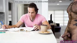 Chap gets aroused by his bushy stepdad - homosexual porn