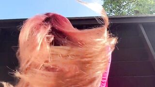 European Stepmom Artemisia Love Outside hair fetish slow mo